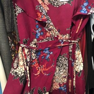 Monetau Floral Wrap Dress / Cover Up